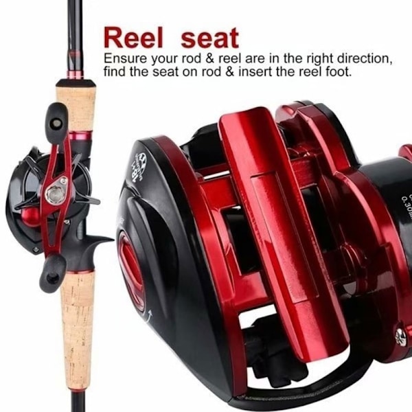 Senaste versionen Baitcast-rulle med 19BB 8.1:1 Gear Ratio High Sp Red 7.2:1 Left