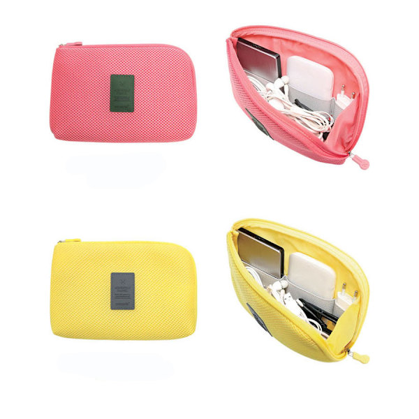 Ms multifunktionssmink till förvaringsväska gul 16×12㎝ pink 22×15㎝