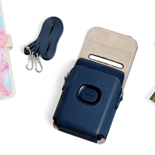 Fujifilm Instax Mini Link Printer Case Väska PU-läderförvaring vit blue