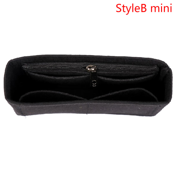 1:a Kvinnor Insert Bag Filt Tyg Handväska Organizer Bag Black StyleB S Black StyleB mini