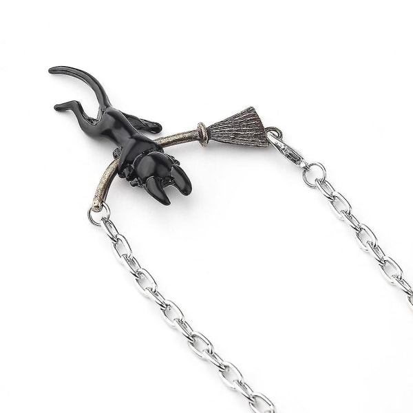 Anime Demon Maiden's House Brådskande Svart Katt Halsband Qiqi Cat Söt tecknad hänge Metallhänge