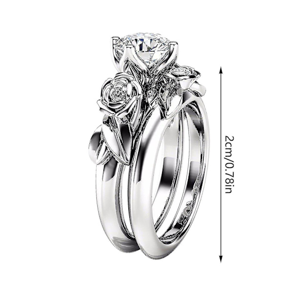2 st Dammode Creative Rose Diamond Par Ring