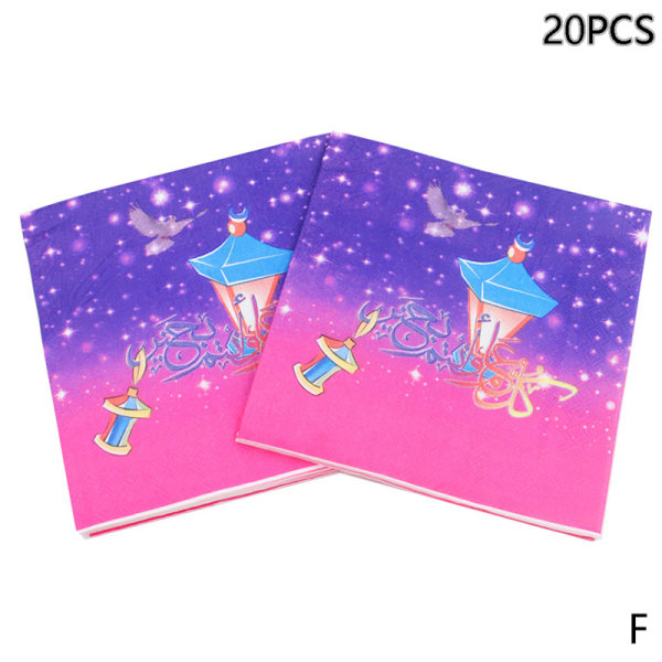 20:a/pack Eid Mubarak Ramadan Dekorationspapper Servett Muslim C F