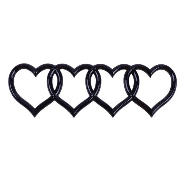 Love Heart Logo Bakre Trunk Tail Etikett Bildekal svart matte black