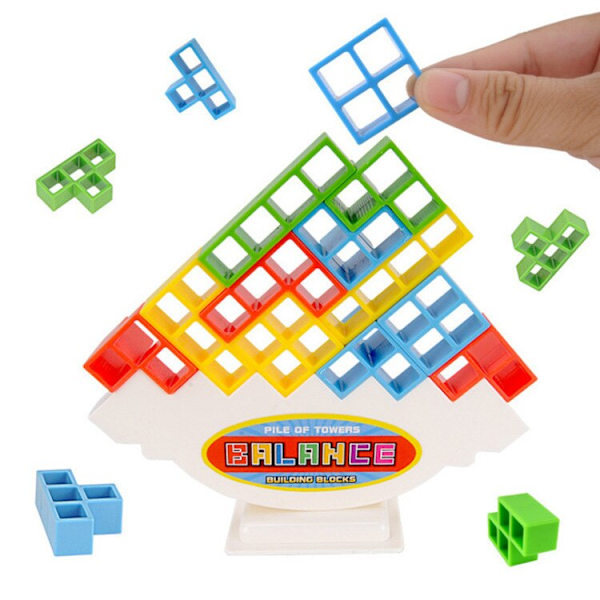 Pussel 3D Block Tetris Balansblock Brädspel Leksaker färgglada