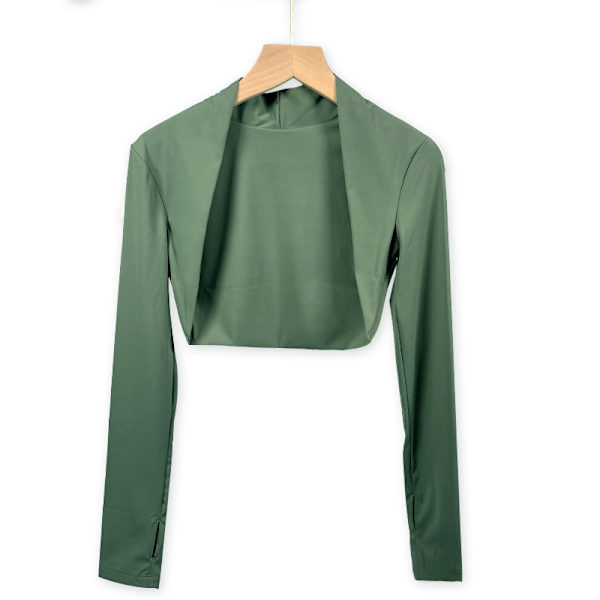 Sport Cardigan Yoga Coat Outdoor Skjortor Gym Dam Blus grå L green S