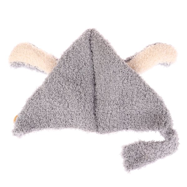 e Baby Höst Vinteröron Mjuk plysch Varm öronmössa Cap Grå Gray