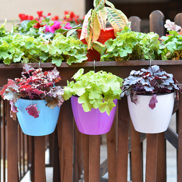 Trädgårdsskötsel Blomkrukor Kreativ vägg Lata blomkrukor Plast Fl Vit 2 st Blue 2 pcs