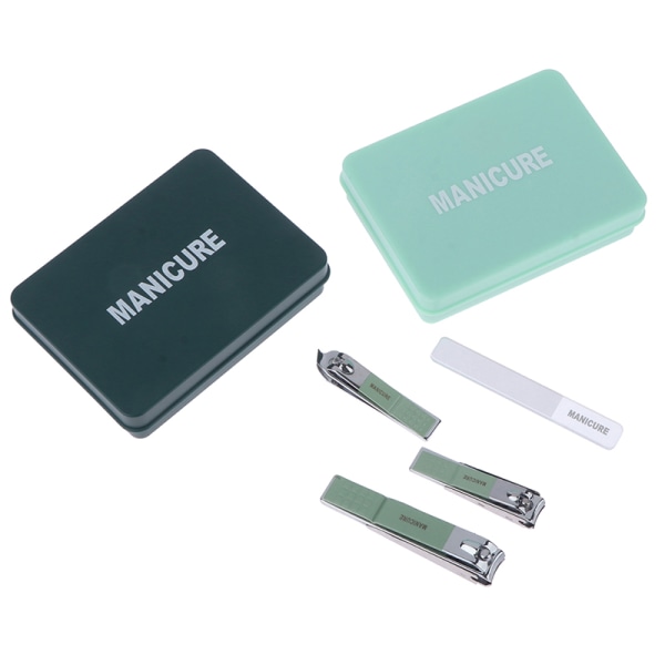 4:a/ Set Nagelklippare Set Nagelfilar Nagelsax Med Box Ljusgrön Light green