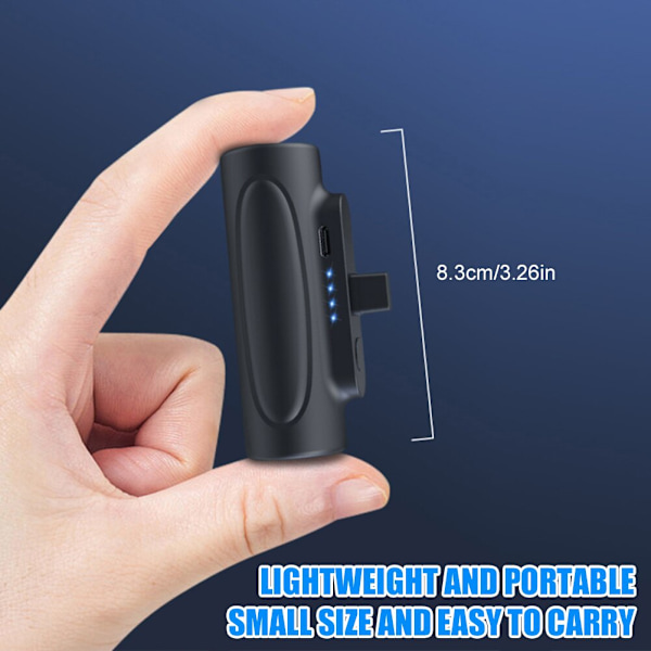 5000Mah trådlös Mini Power Bank snabbladdning rosa iphone ipod black type-c