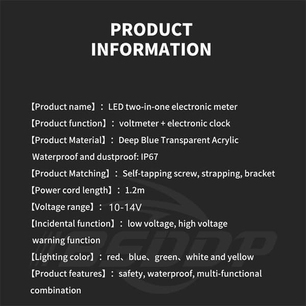LED- watch Digital Display Elektronisk klocka Termometer Voltmet Blå