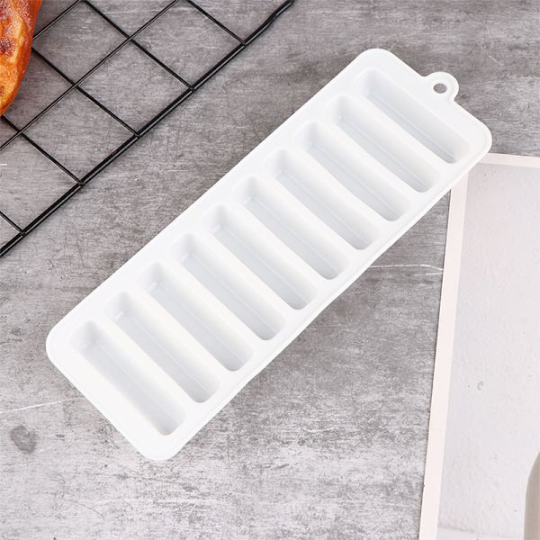 1 st långremsa silikon form bricka Ice Cube Mould Grå White