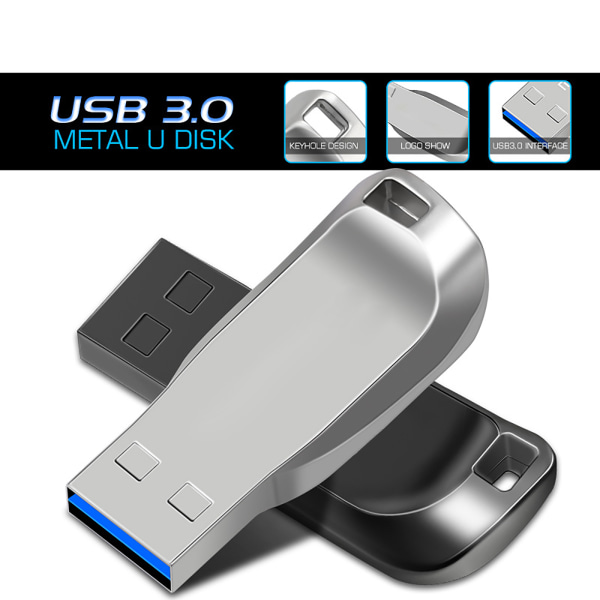 USB 3.0 flash-enhet 8 GB pendrive-enhet flash USB -enhet silver en one size black