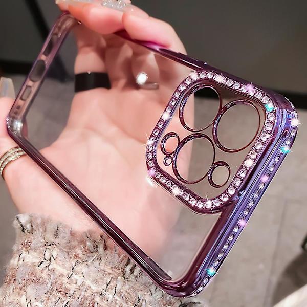 Sparkling Diamond Glitter Iphone- case - Transparent och stötsäker för kvinnor - 11/12/13/14 Pro Max & Plus silver för iphone 13