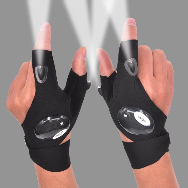 Handskar LED Ficklampa Fiske Outdoor Survival Tool höger hand right hand