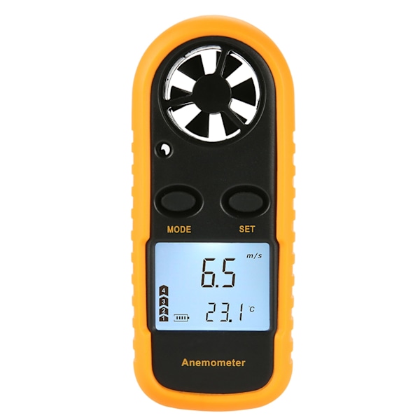 Anemometer mini LCD digital vindmätare vindhastighet lufthastighet temperaturmätning med bakgrundsbelysning