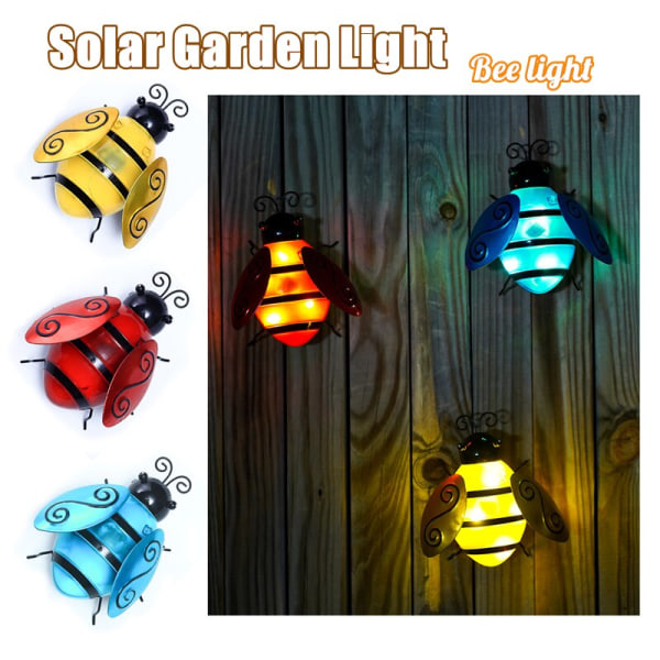 Ny Solar Bee Light Söt Honey Bee Led Lawn Dekorativ Lampa röd 15*11*8cm yellow