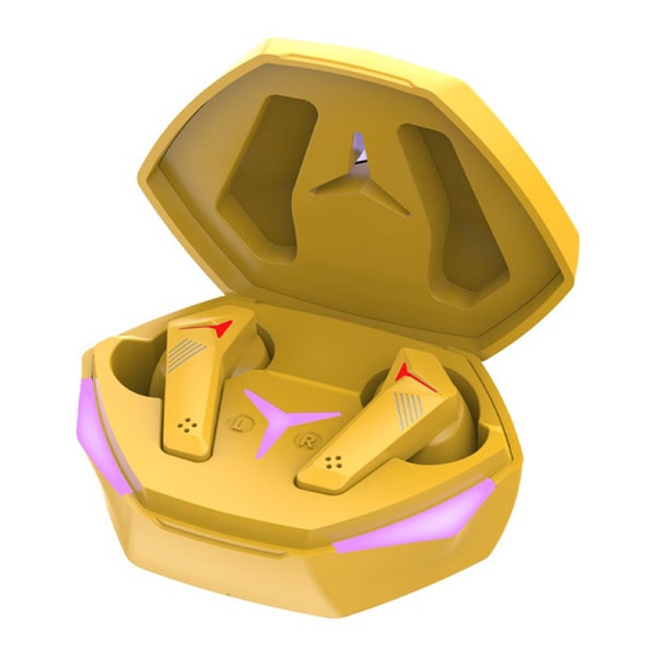 Spel bluetooth headset binaural in-ear e-sport tråd med låg latens black one size yellow