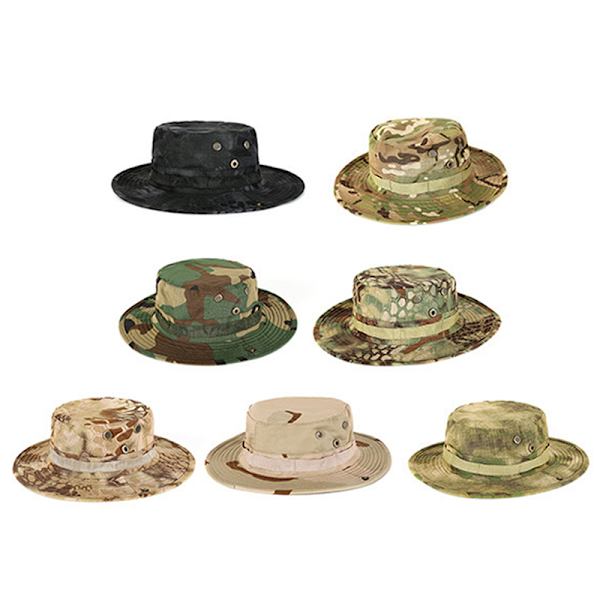 Camouflage Hat Tactical Bucket Hats Sommar Jakt Vandring Outdo python grön en one size