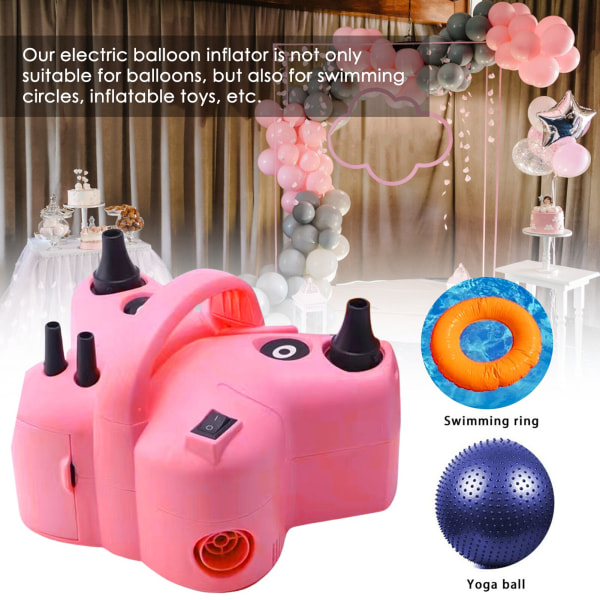 Automatisk elektrisk ballong Iator bärbar luftpump svart+rosa 20,5*15,5*14,5cm