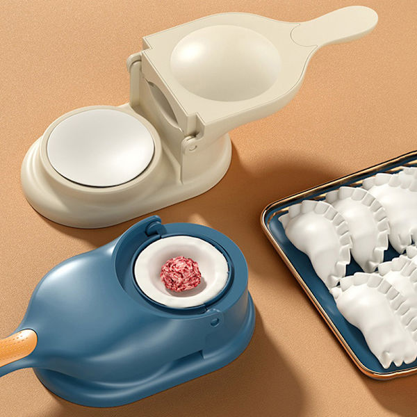2 i 1 DIY Dumpling Maker Dumpling Skin Press Dough Presser Mol Blå en one size