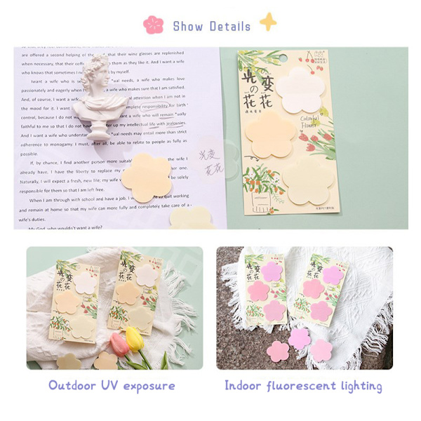 Transparent PET Sticky Note Color Flower Stickers