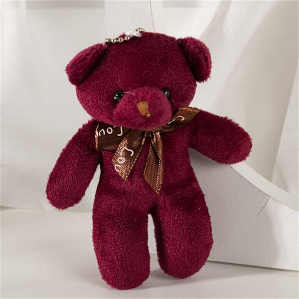 Teddy Bear Plyschleksaksnyckelring och Siamese Bear Small Gift Keycha Blue Wine red