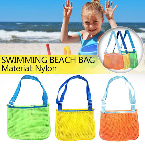 Kids Beach Bag - Mesh Bag Barnleksaker Förvaringsväskor Handdukar Shell Sun