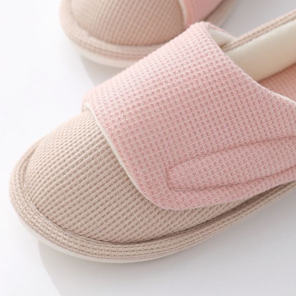 Kvinnors mjuksulor tofflor väska-klack hemmaskor platt golv skor Rutig grå 36-37 Beige-pink 40-41