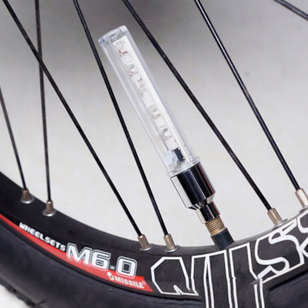 2:a LED Cykelventil Cap Neonljuslampa vit