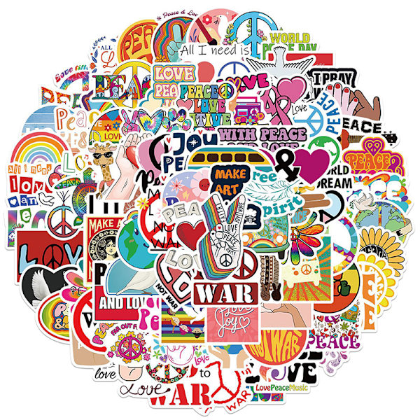 100st Wish World Peace Graffiti Stickers Laptop Gitarr Bagage