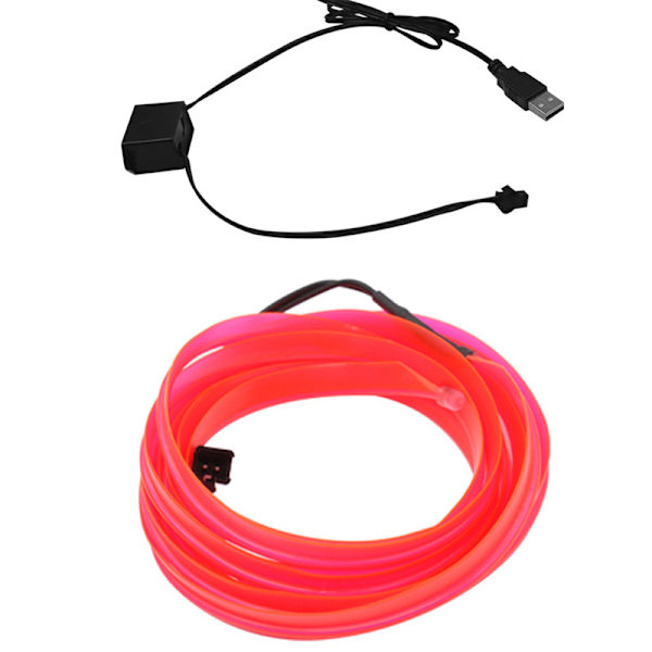 Automobile Atmosphere Lamp LED Strip Dekoration Line Gul Red