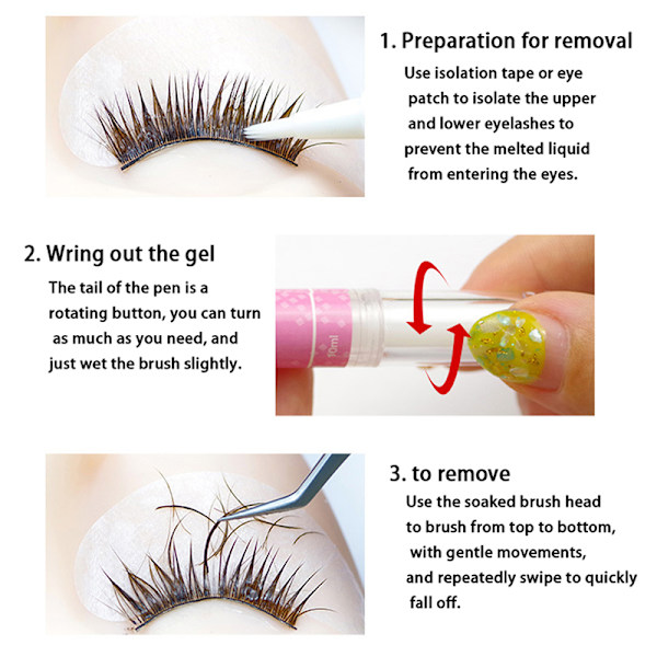 10ML Ögonfransförlängningslim Remover Snabbtorkande Lim