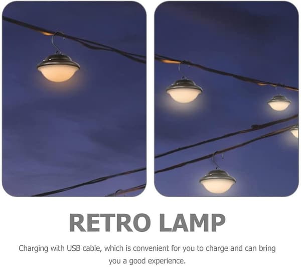 Retro Camping USB Laddningsindikator Led Ljus Tält