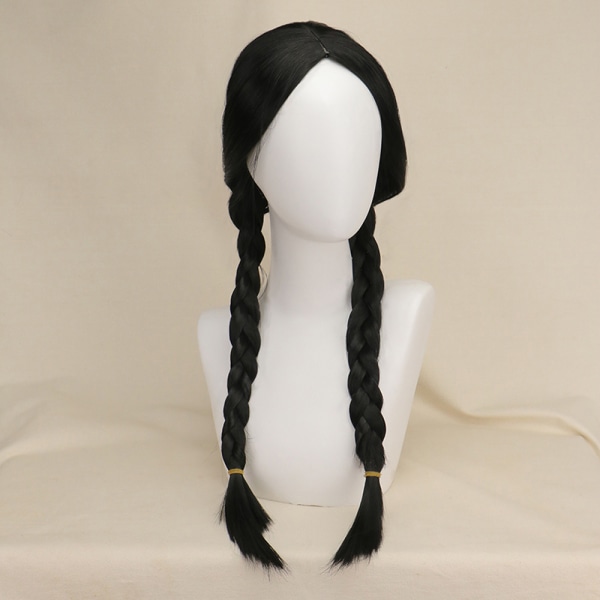 Onsdag Addams Cosplay Peruk Dam Långt Hår Peruk