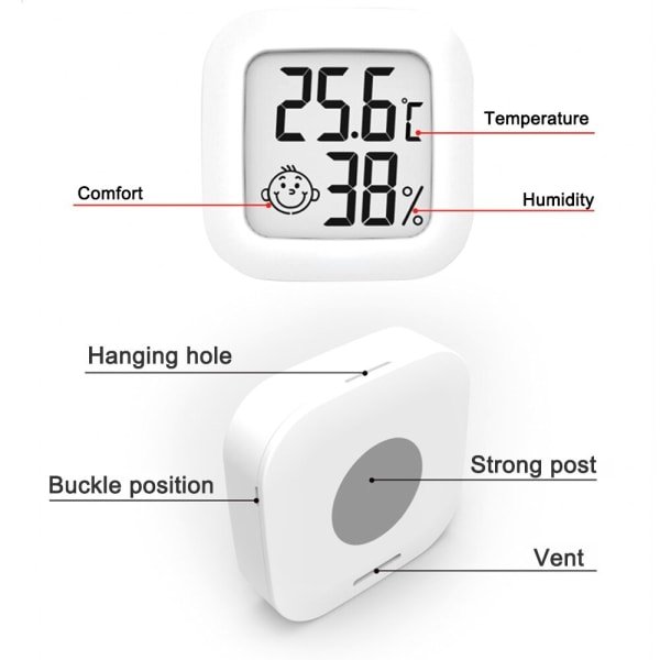 Mini LCD digital termometer elektronisk temperatursensor grön 43 x43mm green
