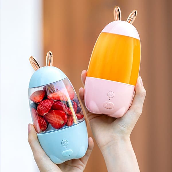 Bärbar juicepress kopp hem kök blå white