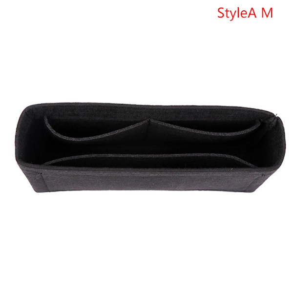 1:a Kvinnor Insert Bag Filt Tyg Handväska Organizer Bag Black StyleB S Black StyleA M