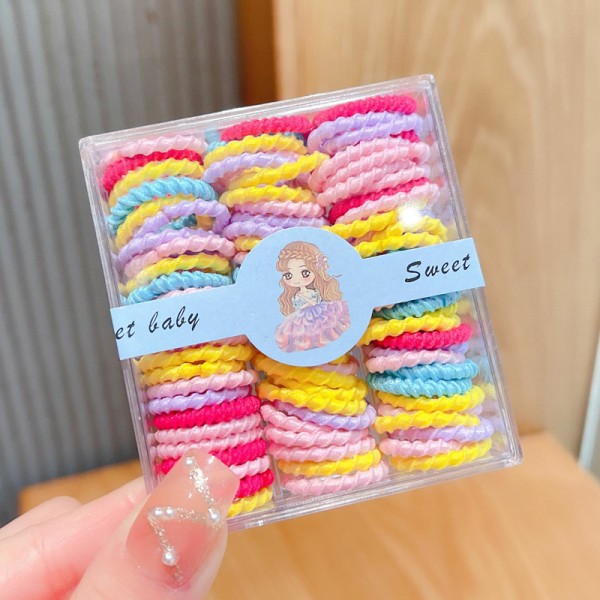 90 lådor med barns små gummiband godisfärgad baby 3# Thread Bright Color 90