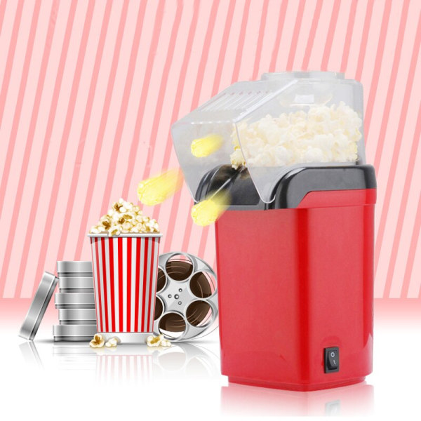 Mini Healthy Hot Air Oljefri Popcorn Maker Corn Popper röd+svart