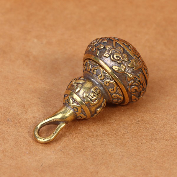 Mässing välsignelse Lotus kalebass berlocker Lucky Key Chain Hängen Pill