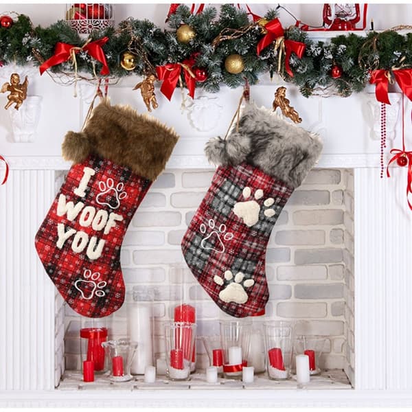 Julstrumpor Navidad Gnomes Sock Present Barn Godispåse klo 48*21cm claw