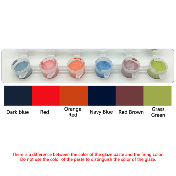 6 Färger Set Keramiskt Pigment Art Underglasyr C C