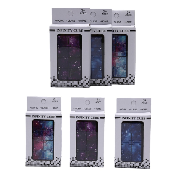 Infinity cube Mini Fidget Office flip Pussel Relief Anti cube T Svart en one size