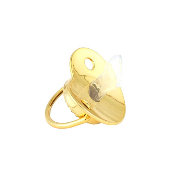 Luxury Gold Initial Letter A Bling Baby Napp med Chain Cli M A