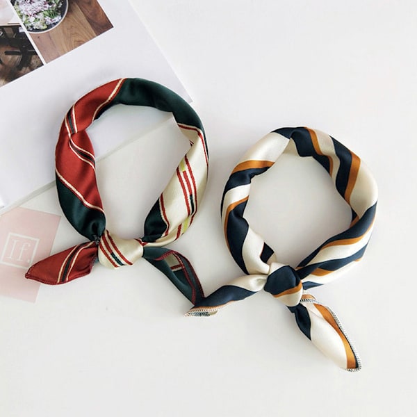 Naturlig sidenscarf Kvinnor Design Print Fyrkantig halsduk A7 A3
