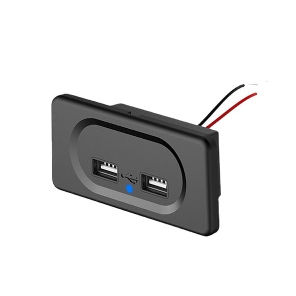 Biluttag dubbel USB laddare, för 12V-uttag bilinstallation svart