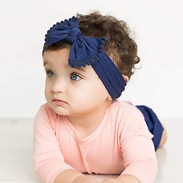 5-pack Baby Girls Nylon Pannband Nyfödda Toddler Pannband och rosetter Barn Håraccessoarer
