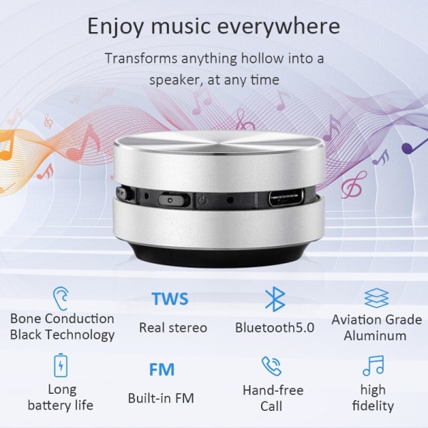 Bärbar Bluetooth Sound Box Humbird-högtalare silver silver