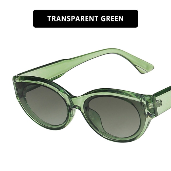 Retro Hip Hop ovala solglasögon Street Shot Trendiga modesolglasögon Transparent Green metal hinge